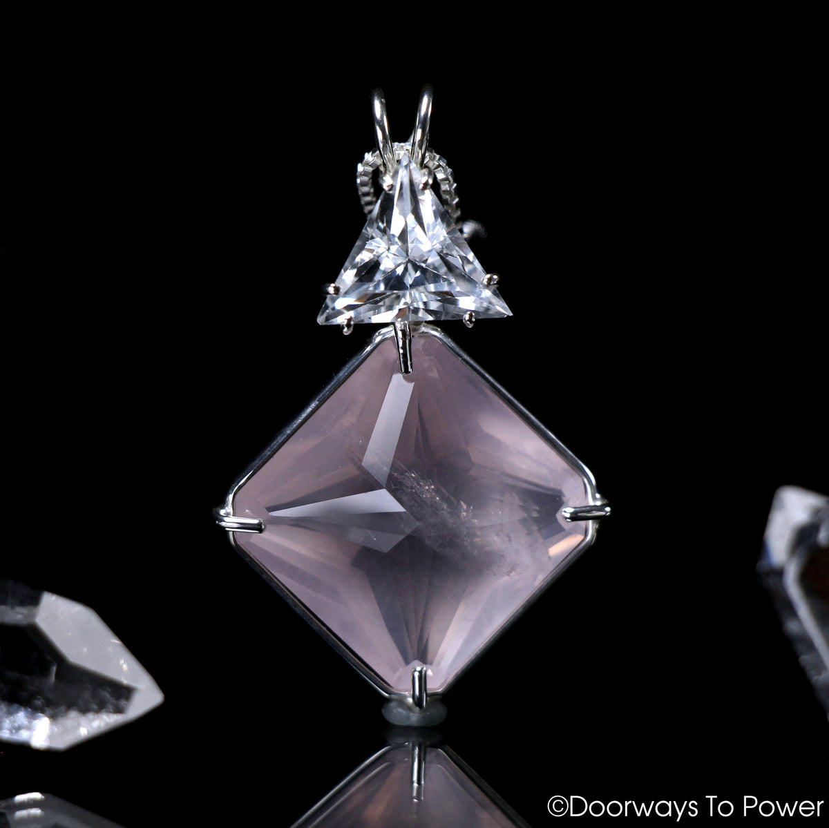 Rose Quartz Magician Stone Pendant w/ Petalite