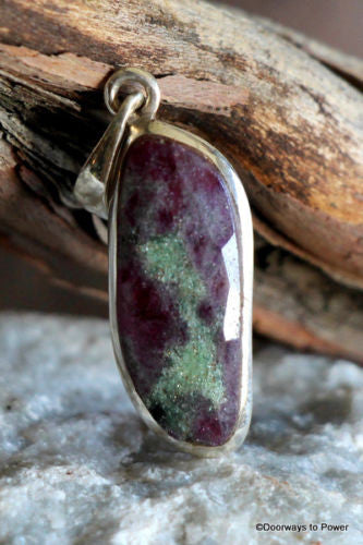 Ruby Zoisite Crystal Pendant