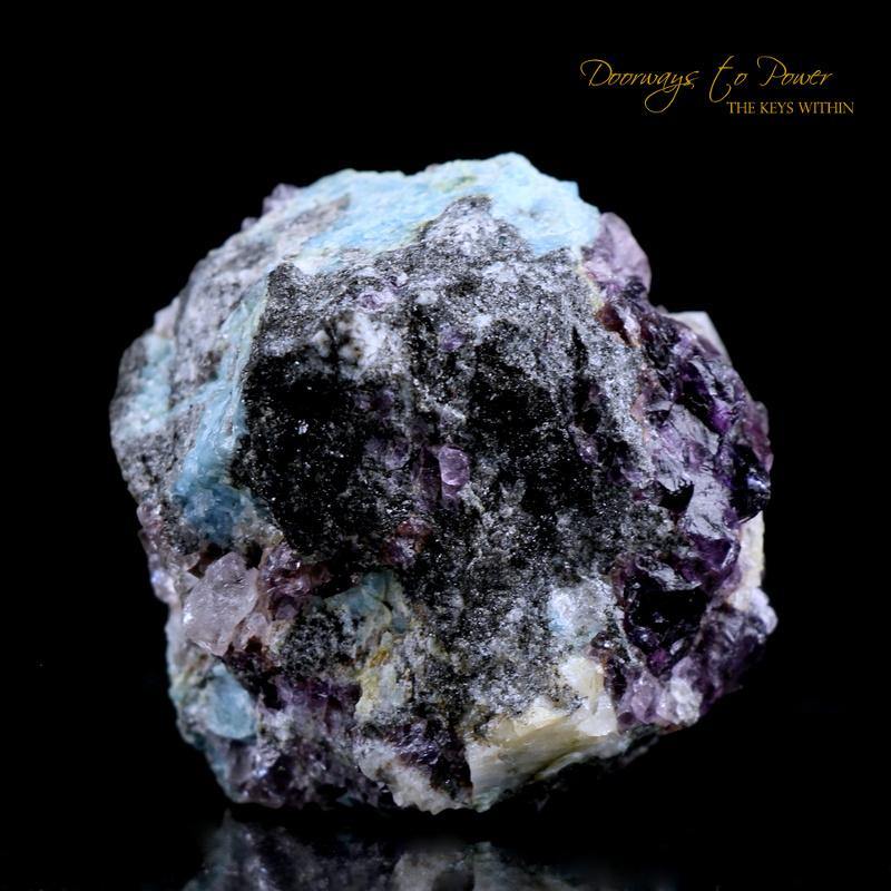 Russian Phenacite Aquamarine Purple Fluorite Specimen