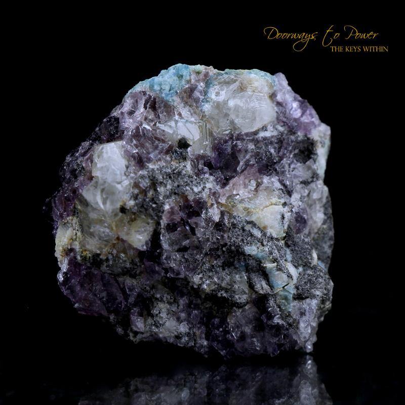 Russian Phenacite Aquamarine Purple Fluorite Specimen