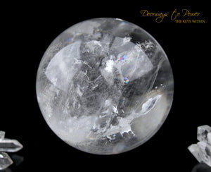Satyaloka Azeztulite Quartz Crystal Sphere XL Rainbows 'Holy Silence'