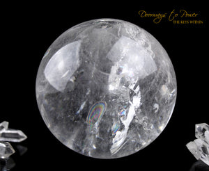 Satyaloka Azeztulite Quartz Crystal Sphere XL Rainbows 'Holy Silence' 1