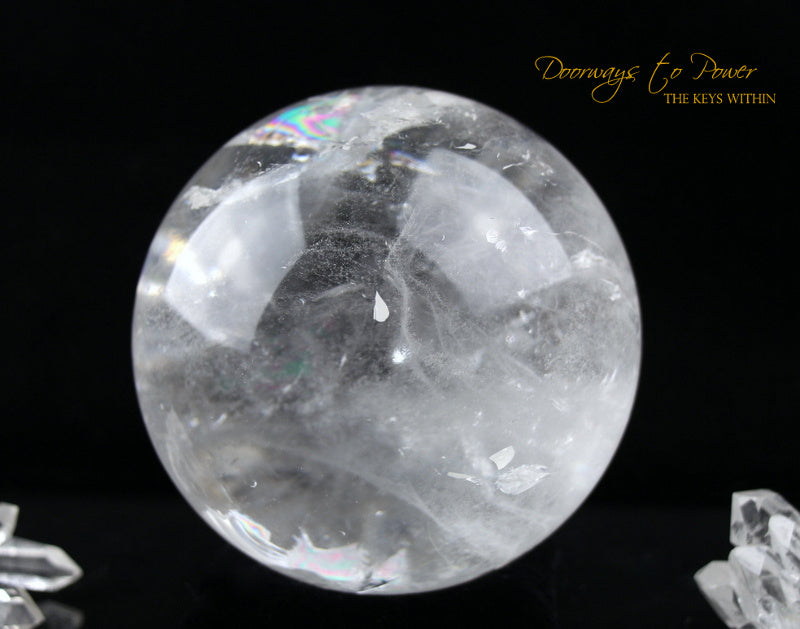 Satyaloka Azeztulite Quartz Crystal Sphere XL Rainbows 'Holy Silence'