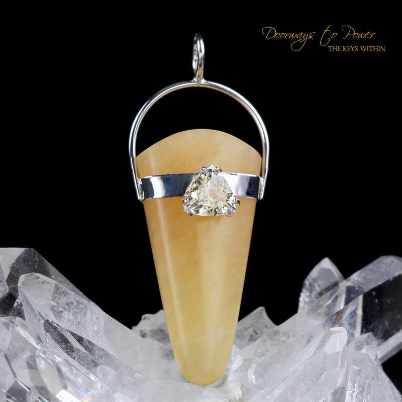 Satyaloka Yellow Azeztulite Golden Labradorite Pendant 