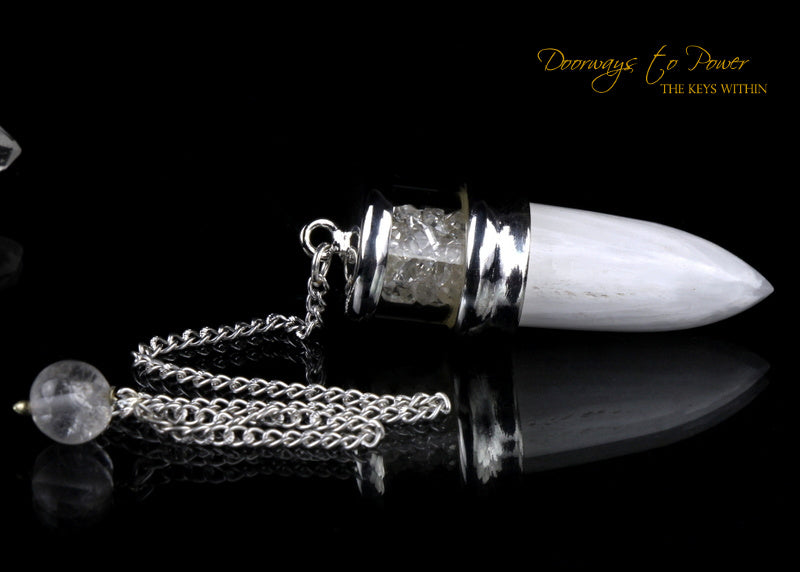 Scolecite & Herkimer Diamond Pendulum