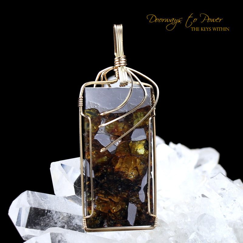 Seymchan Pallasite Meteorite Pendant 14k 