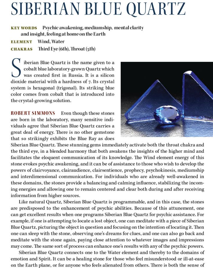 Siberian Blue Quartz Properties