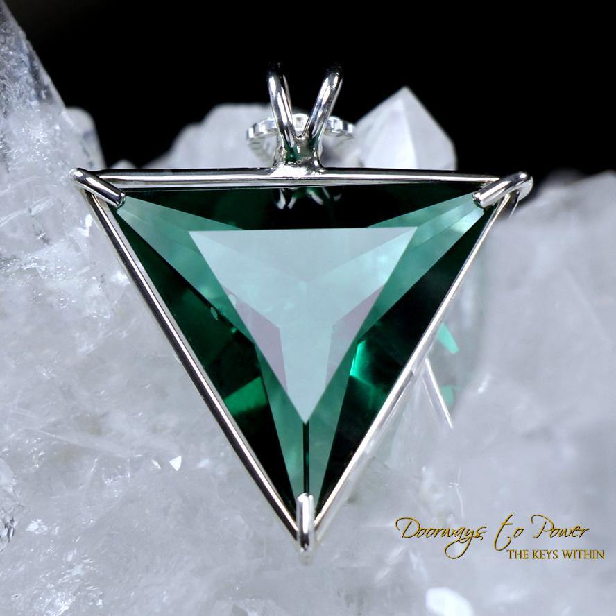 Siberian Green Quartz Angelic Star Crystal Pendant