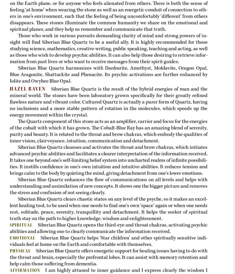 Siberian Blue Quartz Metaphysical Properties