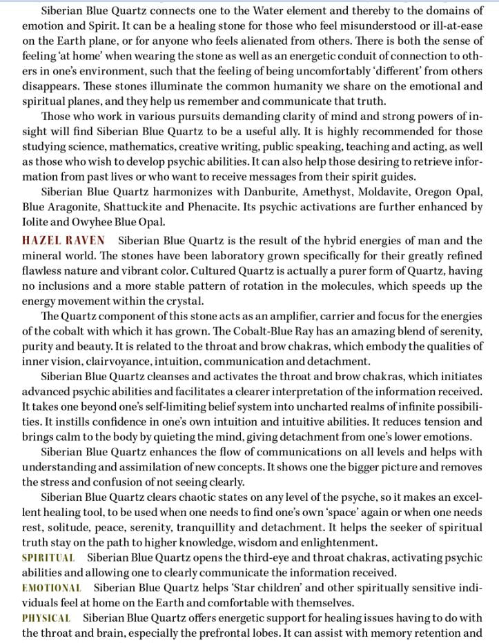 Siberian Blue Quartz Properties