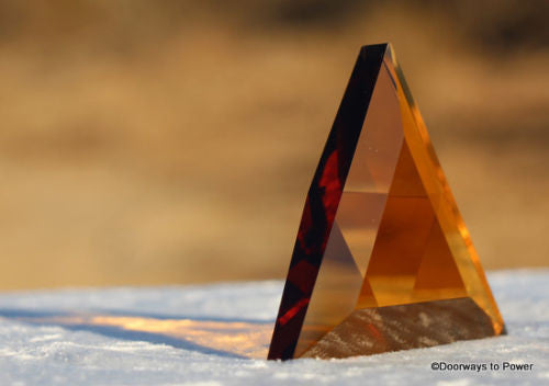 Siberian Gold Quartz Star of David Altar Stone