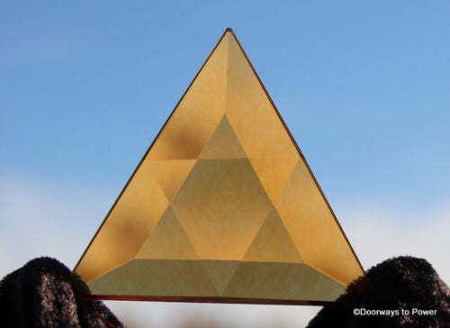 Siberian Gold Quartz Star of David Altar Stone