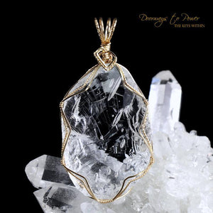 Silver Luna Andara Monatomic Crystal Pendant 14k 'Guiding Light'