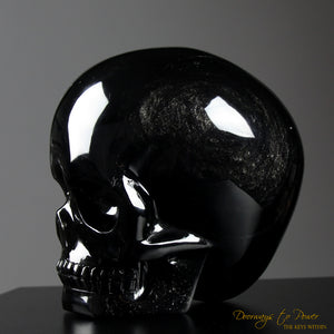 Powerful Black Obsidian Magical Child Skull 'COLOSSAL DEFENDER' 