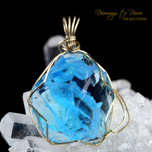 Sirius Blue Oracle Eye Cosmic Ice Andara Pendant 14k