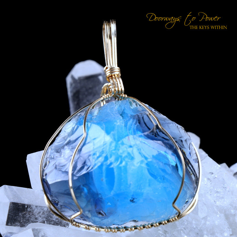 Sirius Blue Oracle Eye Cosmic Ice Andara Pendant 14k