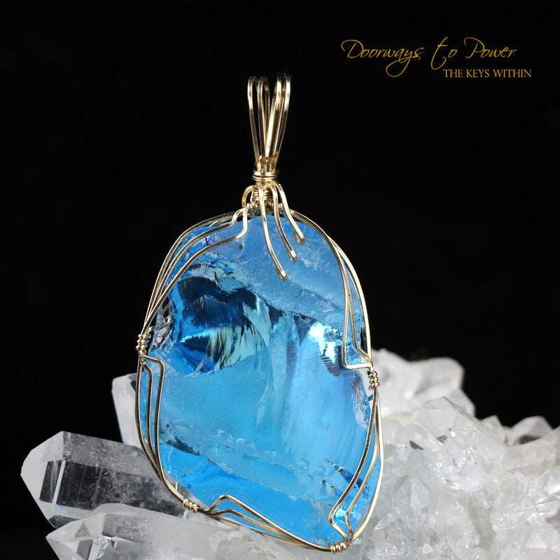 Sirius Blue Oracle Eye Cosmic Ice Andara Pendant 14k 