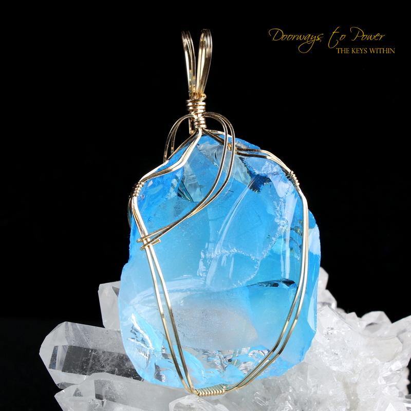 Sirius Blue Oracle Eye Cosmic Ice Andara Pendant 14k