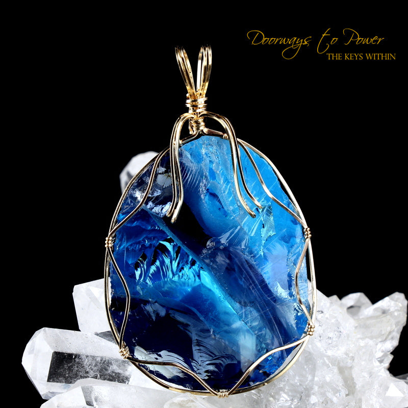 Sirius Blue Oracle Eye Cosmic Ice Andara Pendant 14k 