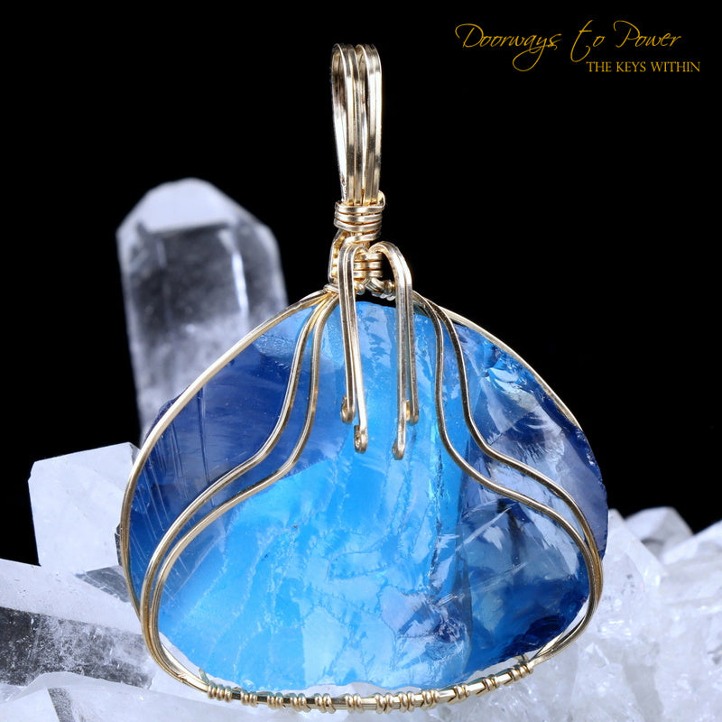 Sirius Blue Oracle Eye Cosmic Ice Andara Pendant 14k