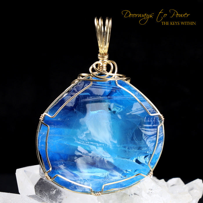 Sirius Blue Oracle Eye Cosmic Ice Andara Pendant 14k