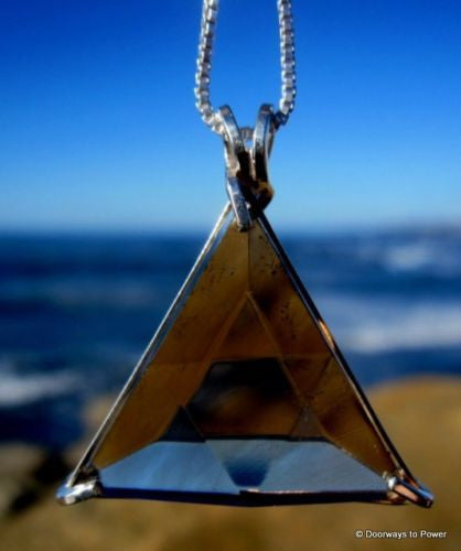 Smoky Quartz Star of David Triangle Pendant