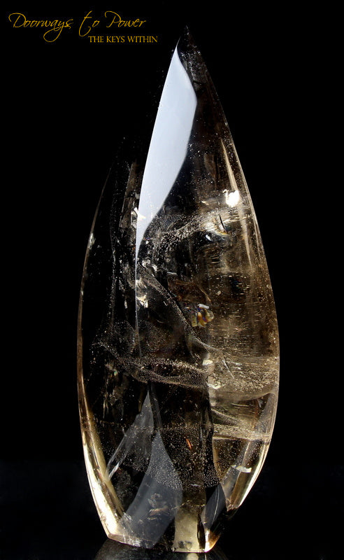 Smoky Quartz Devic Temple Crystal Sculpture with Rainbows