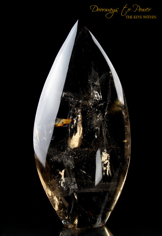 Smoky Quartz Devic Temple Crystal Sculpture with Rainbows
