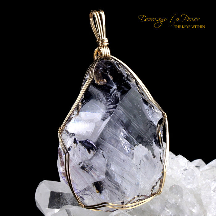 Sovereign Amethyst Andara Crystal Pendant 14k “SAHASRARA”