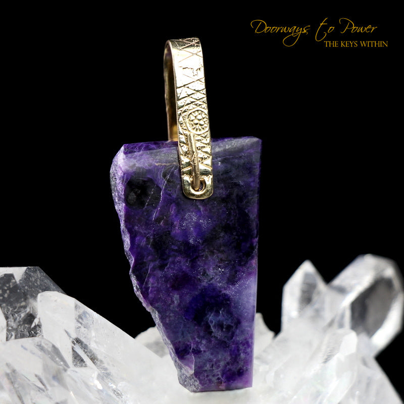 Sugilite Light Language Crystal Pendant™ 14k 'Beacon of Light' RESERVED