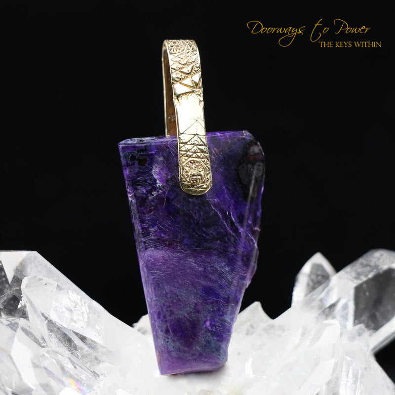 Sugilite Light Language Crystal Pendant™ 14k 'Beacon of Light' RESERVED