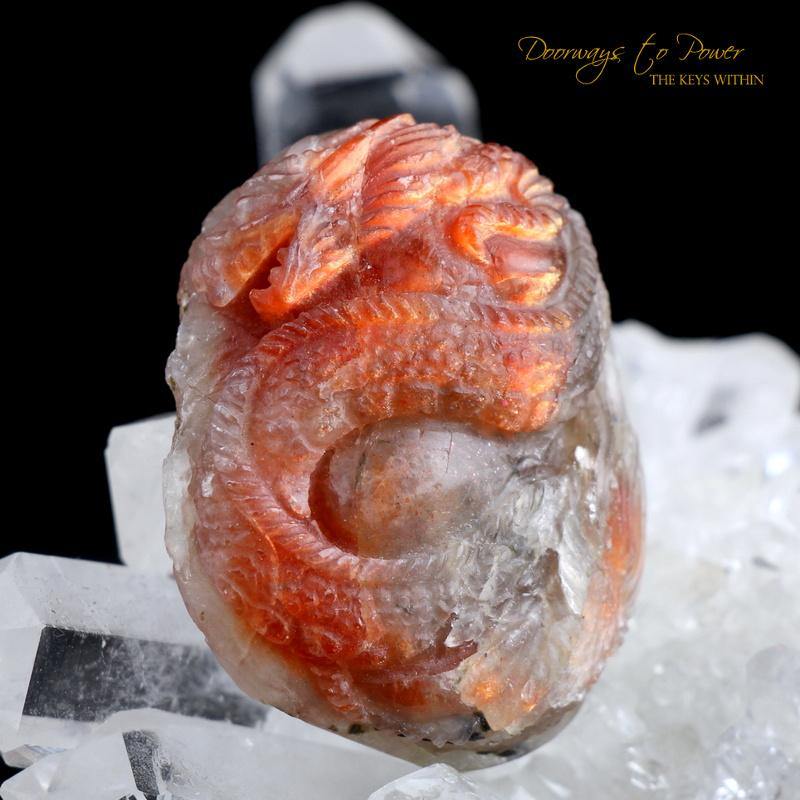 Sunstone Crystal Dragon Carving Talisman 'Pure Manifestation'