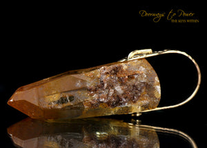 Tangerine Lemurian Light Language Record Keeper Pendant 14k 