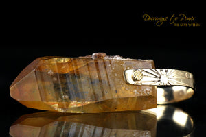 Tangerine Lemurian Light Language Record Keeper Pendant 14k 