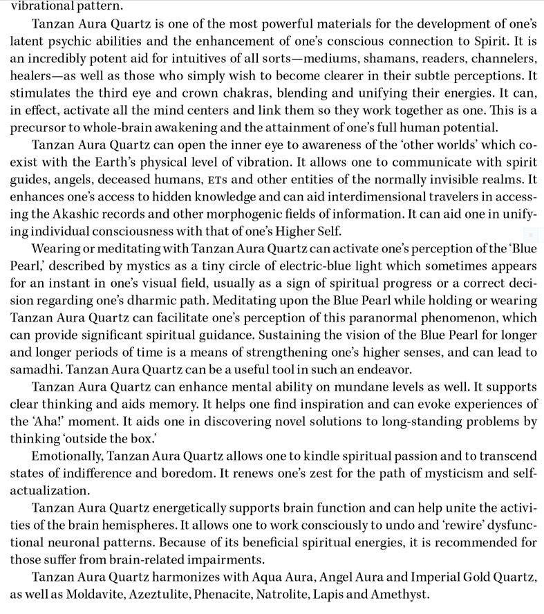 Tanzan Aura Quartz Properties