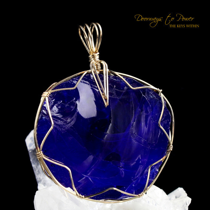 Tanzanite Fire Andara Crystal Pendant 14k 'Galactic Re Calibration'