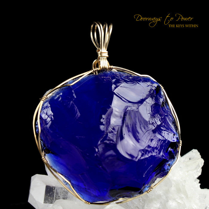 Tanzanite Fire Andara Crystal Pendant 14k 'Galactic Re Calibration'
