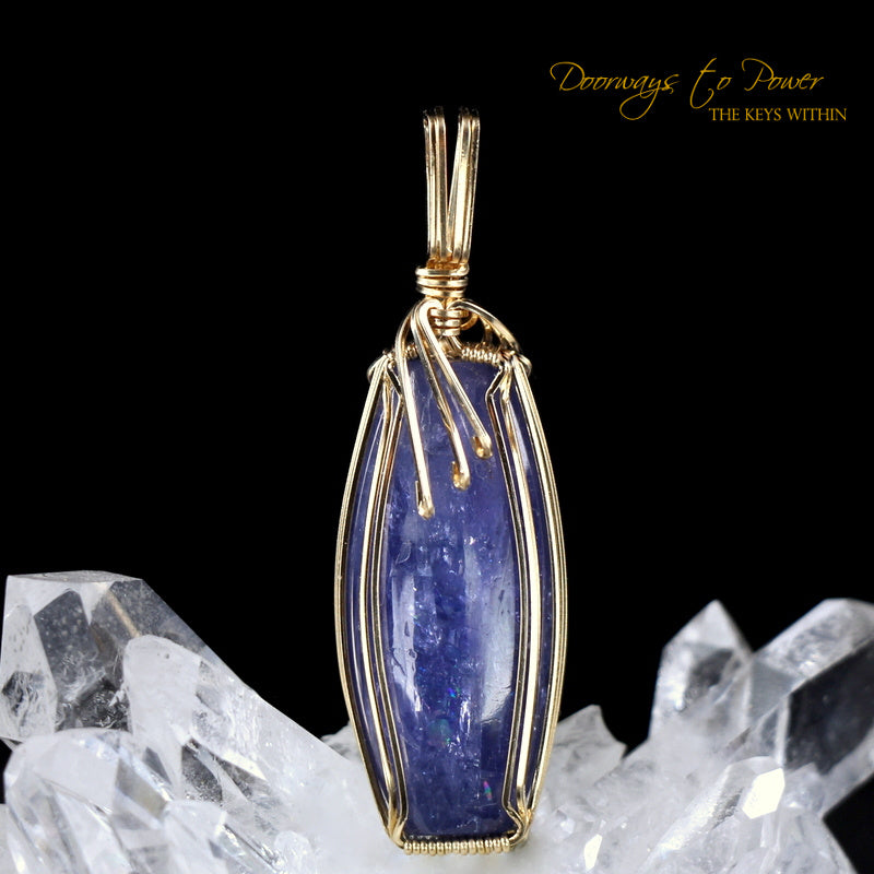 Tanzanite Synergy 12 Stone Crystal Pendant 14k 