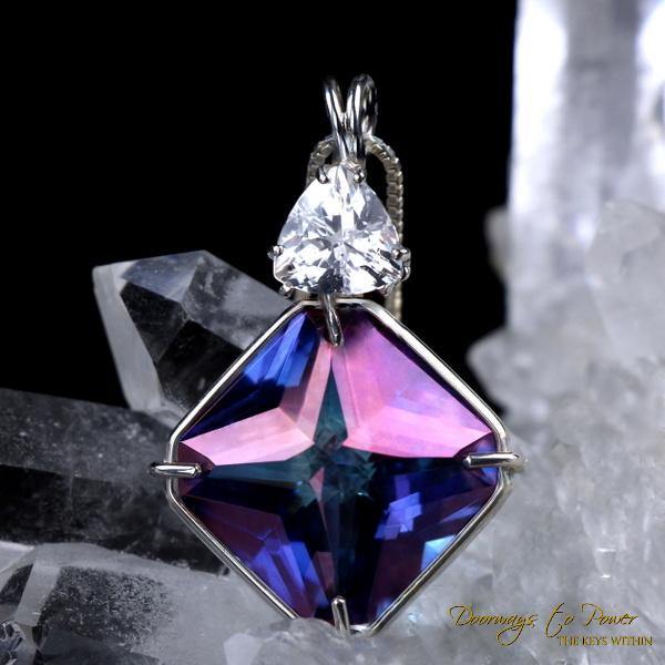 Tanzine Aura Quartz Phenacite Magician Stone Pendant 'Activator'