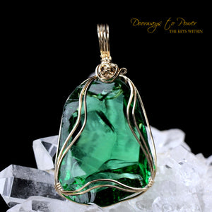 Thoth the Atlantean Emerald Green Andara Pendant 14k
