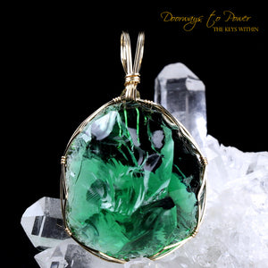 Thoth the Atlantean Emerald Green Andara Pendant 14k 
