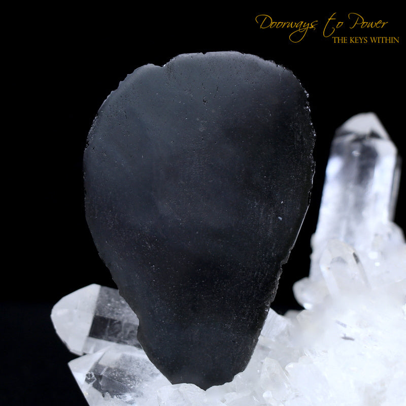 Tibetan Tektite Dragon Crystal Carving