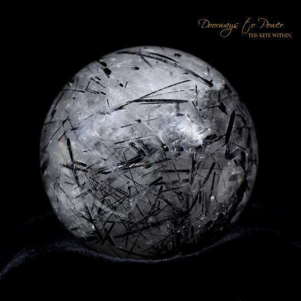 Black Tourmalinated Quartz Crystal Sphere