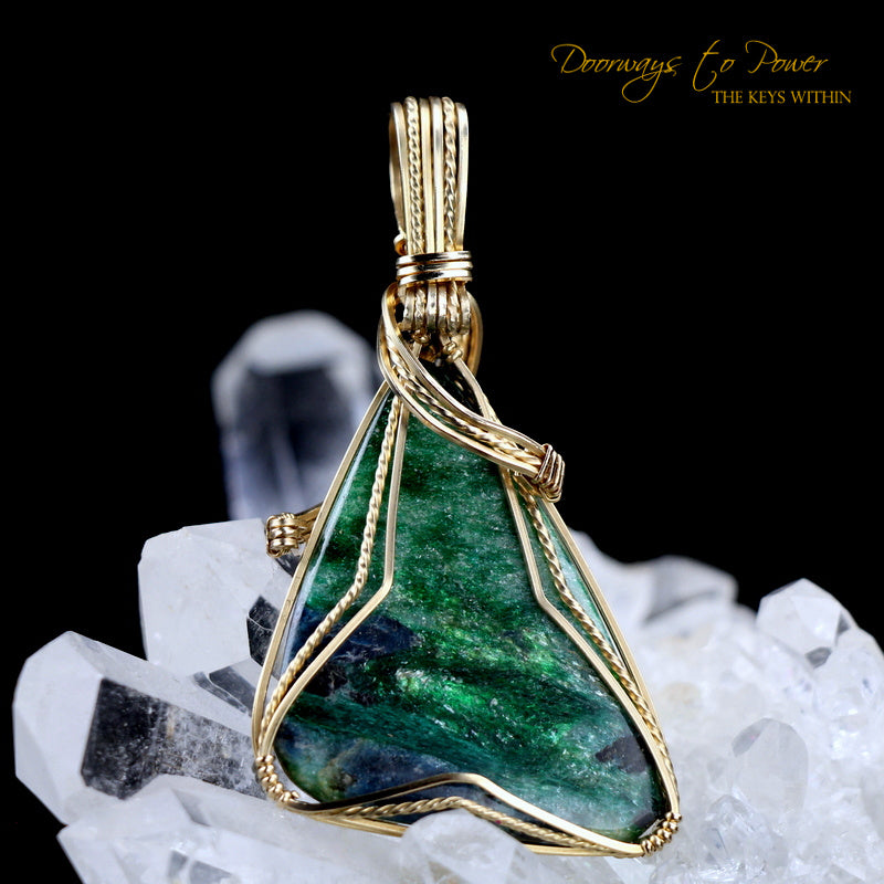 Tsavorite Pure Prosperity Crystal Pendant 14k