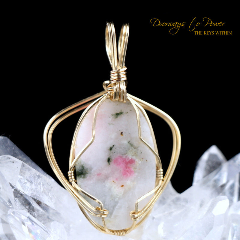 Tugtupite Crystal Pendant 14k