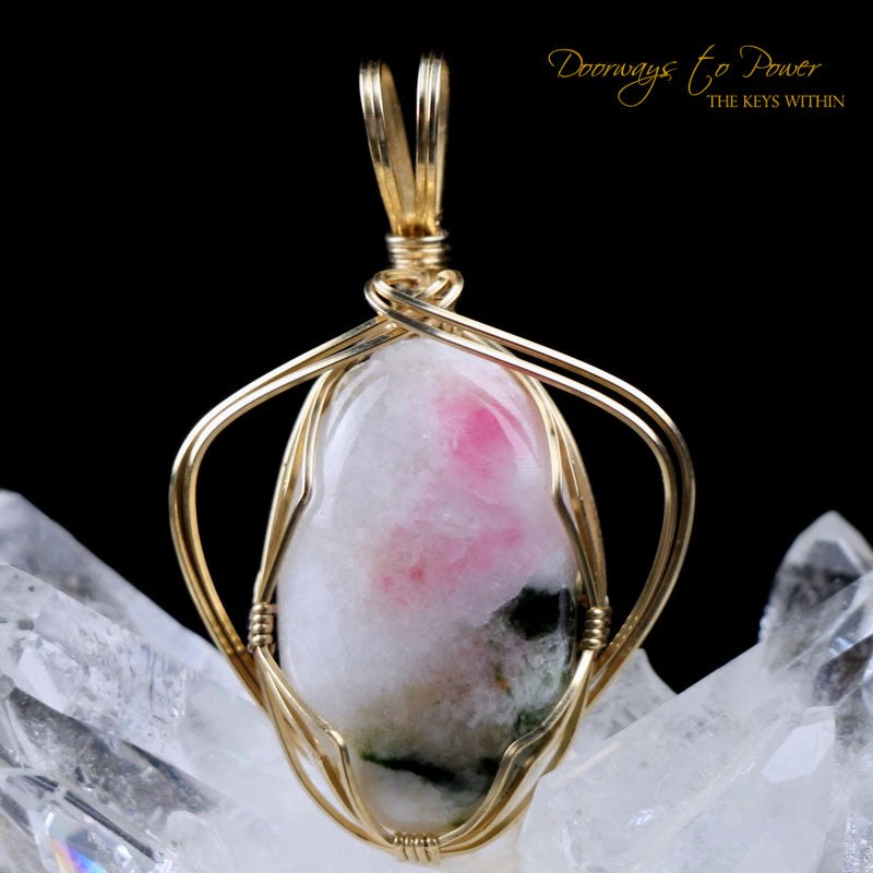 Tugtupite Crystal Pendant 14k