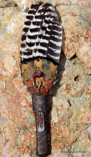 Turkey Feather Smudge Fan Time Link Crystal