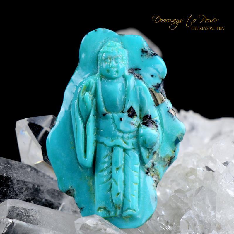 Turquoise Buddha Crystal Carving Talisman