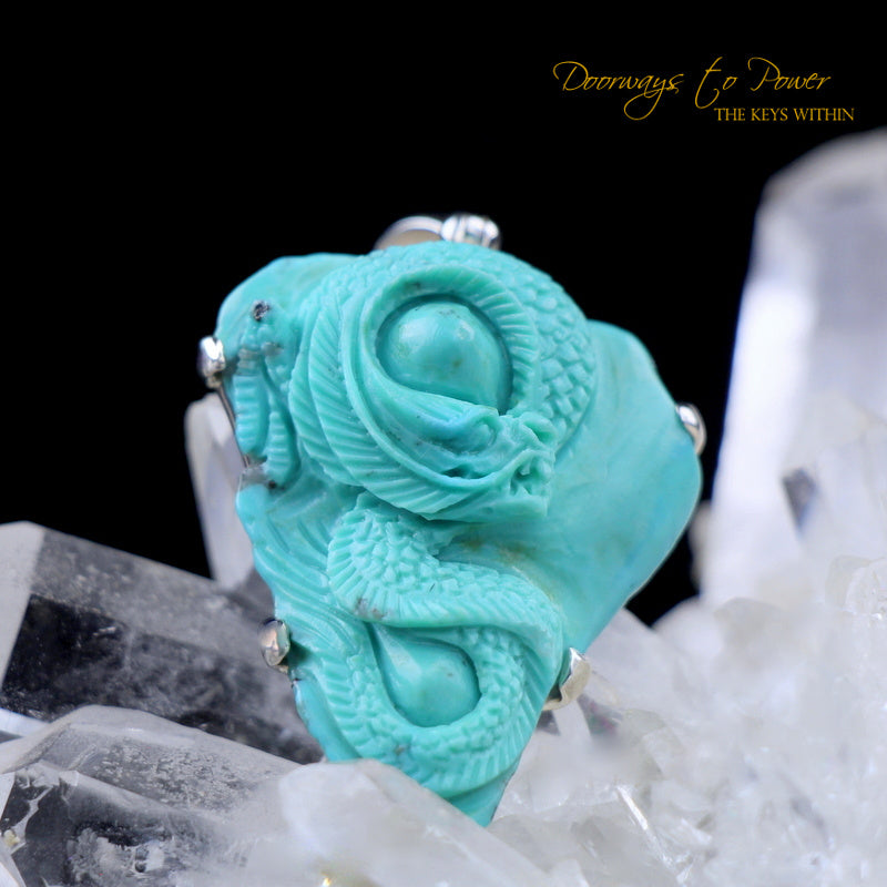 Turquoise Dragon Crystal Pendant