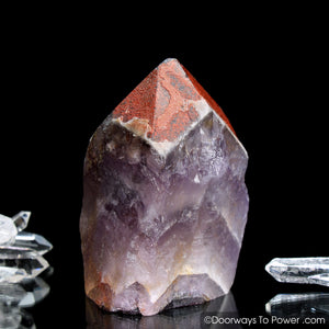 Auralite 23 Crystal Altar Stone Red Hematite Tip & Sunken Record keeper (RARE)